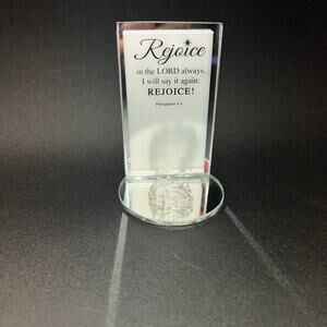 Vintage Religious Rejoice Philippians Ring Jewelry Holder